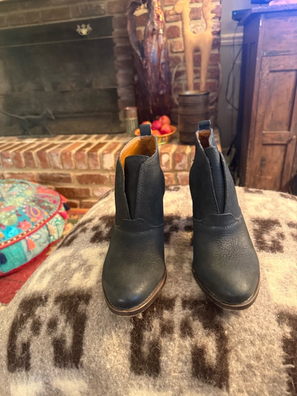 Lucky Brand Black Leather Chelsea Ankle Booties